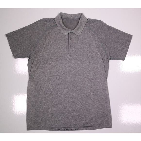 Lululemon Men's Evolution Gray Knit Golf Performance Polo Shirt~ Medium - Picture 2 of 8